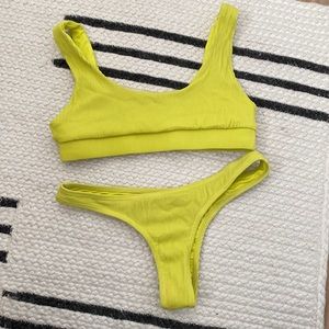 Denis Swim highlighter yellow swim set